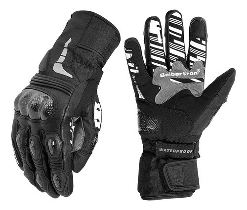 Seibertron Spw-2 - Guantes De Cuero Para Motocicleta, De Fib 0