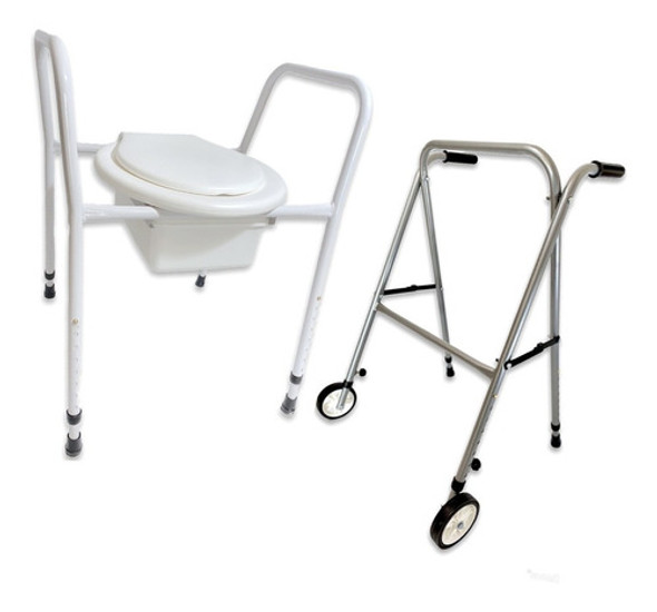 Kit Inodoro Portátil Regulable + Andador Ortopédico Tijera 0 Kit Inodoro Portátil Regulable + Andador Ortopédico Tijera 0