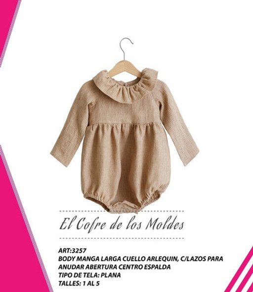 Molde Digital Body Bebe Cuello Arlequin, Pack Talles 1 Al 5 1