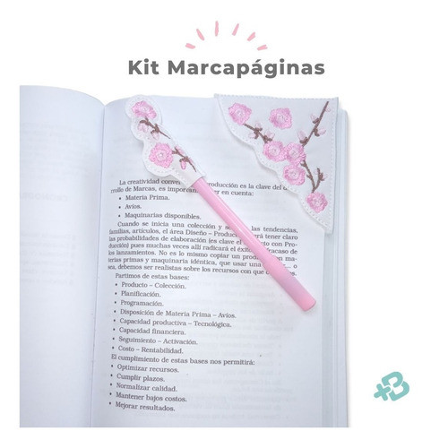 Matriz Bordado Kit Marcapaginas Identificador Flores Cerezo 0
