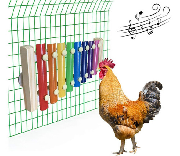 Xilófono De Madera Para Gallinas Con 8 Teclas Metálicas 0