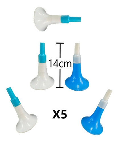 5 Cornetas Argentina 14cm Mundial Cotillon Futbol 0