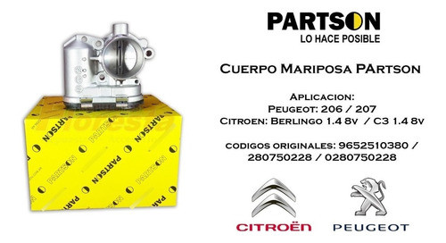 Cuerpo Mariposa Peugeot 207 1.4 8v  Partson Floresta 1