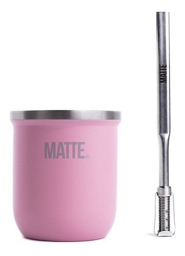 Mate Pink 100% Acero Inoxidable + Bombilla + Creative Pack 1