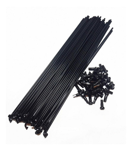 Rayos Negros De Bicicleta  295mm Con Niple 36 Unidades 0