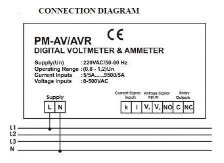 Amperimetro Y Voltimetro Digital 96x96mm Con Salida A Relay 1