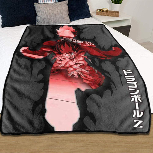 Manta Dragon Ball Z Goku [rojo Y Negro, 46 X60 ] Dbs, Edredó 0