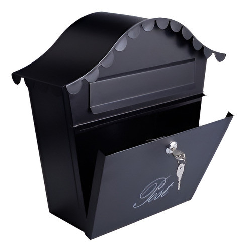 Inicio Correo Montado Caja Buzón Buzón Negro Con Cierre Inox 0