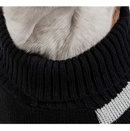 Perro Patron Rayas Moda Acanalado Cuello De Tortuga Sueter 0