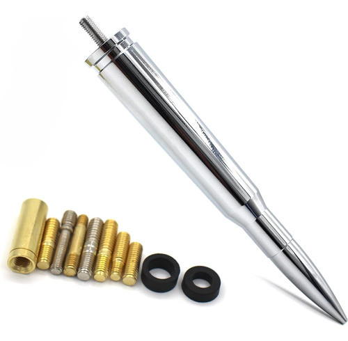 Mástil De Antena Cromado Rechoncho 50 Cal Apto Para Automóvi 0