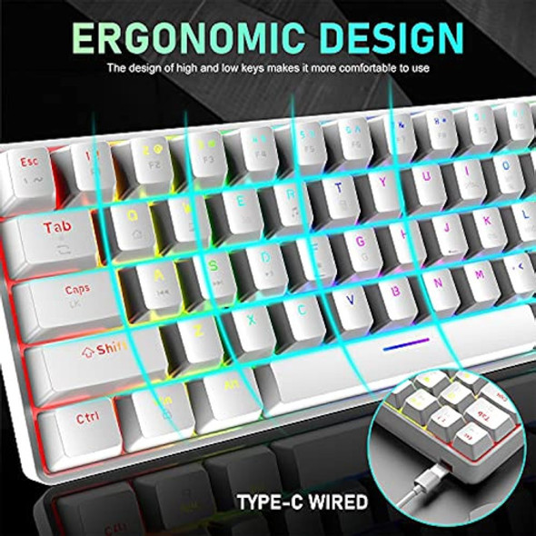 60% Teclado Mecánico Para Juegos Mini 68 Teclas Con Cable Ti 1