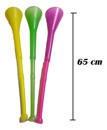2 Vuvuzelas Fluo Fiesta Carioca Distintos Colores 67 Cm 1