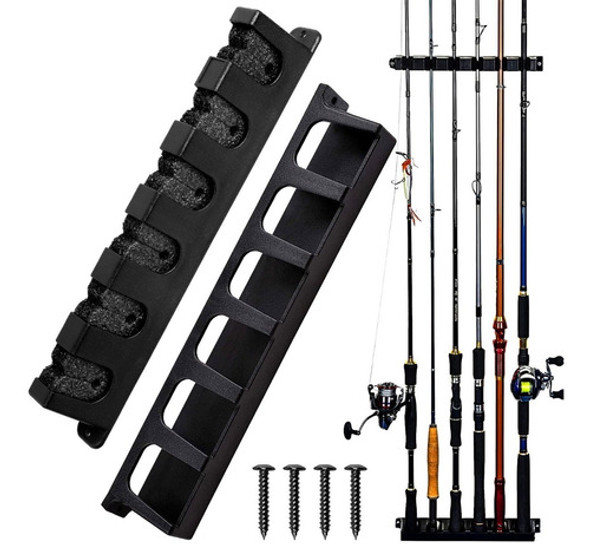 Soporte Exibidor Vertical Para 6 Cañas De Pescar Para Pared 0 Soporte Exibidor Vertical Para 6 Cañas De Pescar Para Pared 0