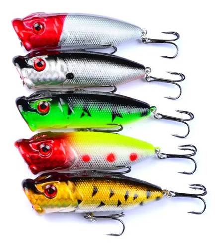 6 Señuelos Variados. 2 Popper + 2 Articulados +2 P/tararira. 1