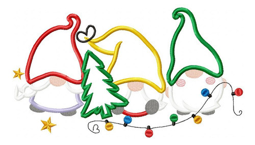 Matriz Para Bordados Maquina Gnomo Duende Navidad 3216 0