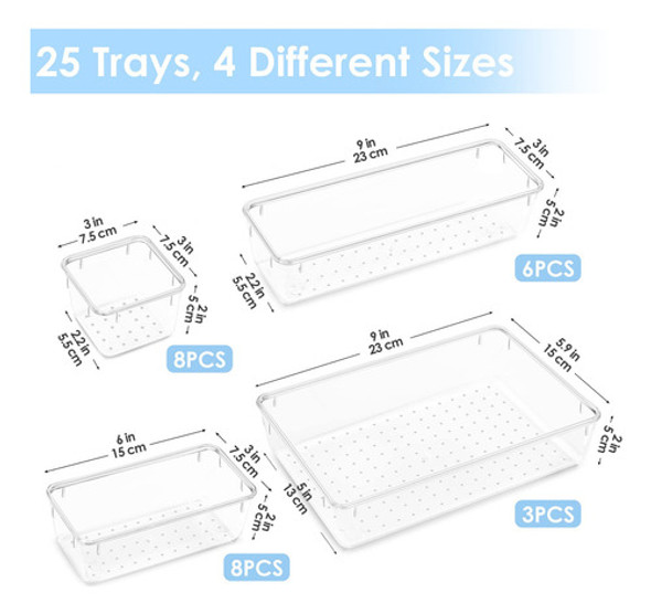 Vtopmart Juego De 25 Organizadores De Cajones De Plstico Tr 1 Vtopmart Juego De 25 Organizadores De Cajones De Plstico Tr 1