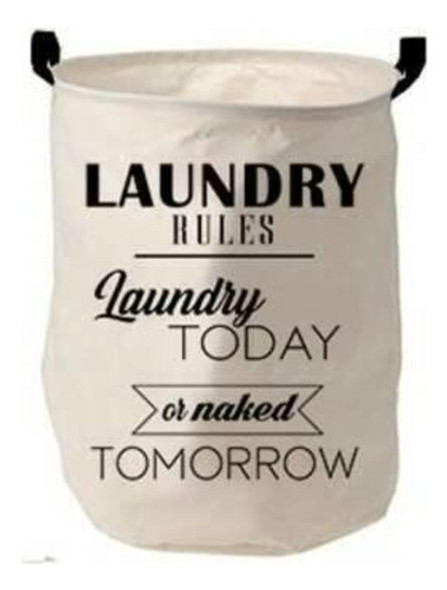 Cesto Tela Laundry Ropa Sucia Vintage Impermeable Manija 0