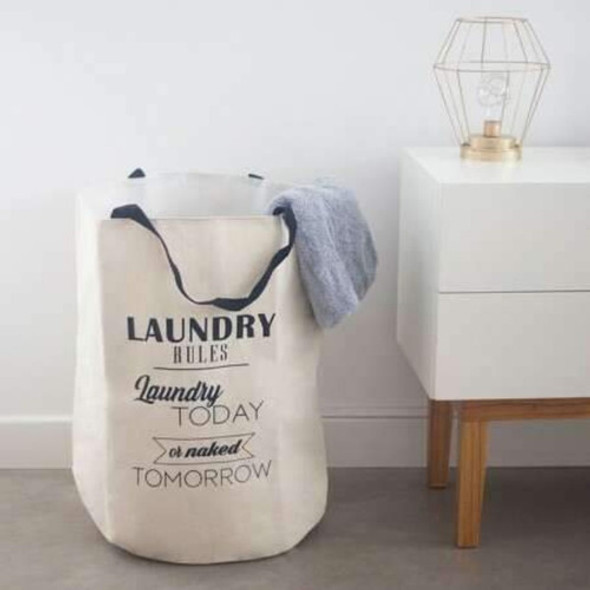 Cesto Tela Laundry Ropa Sucia Vintage Impermeable Manija 1