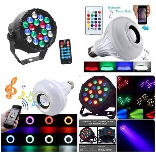 Combo  Fiestas Bola Espejos C/bluetooth  + 1 Flash + Luz Led 0