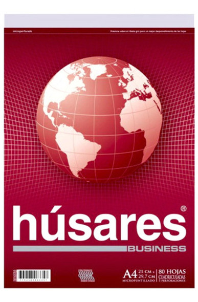 3 Block A6 Husares 6310 Esquelita - 80 Hojas Cuadriculadas 0