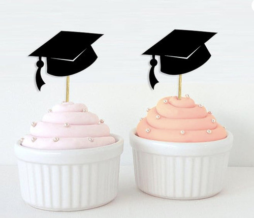 Sombrero Gorro Birrete Graduacion Pinchos X Cupacakes X 30 1
