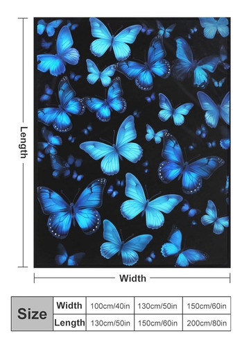 Manta De Mariposa Hermosas Mariposas Azules Manta De Estampa 1