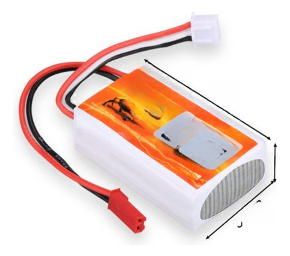 Floureon 2s 7.4v 800mah 25 C Li-po Rc Batería De Repuesto Pa 1