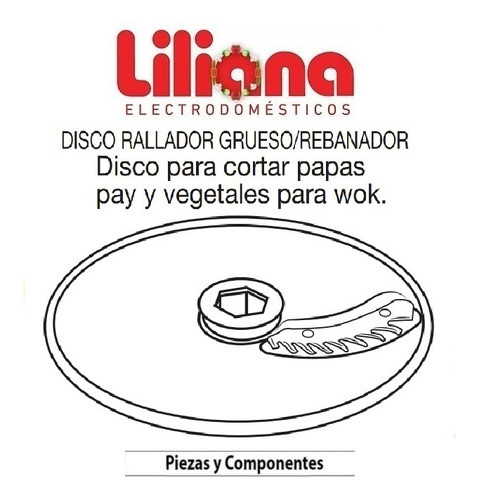 Disco Cuchilla Rebanadora P/ Multiprocesadora Liliana Am469 1