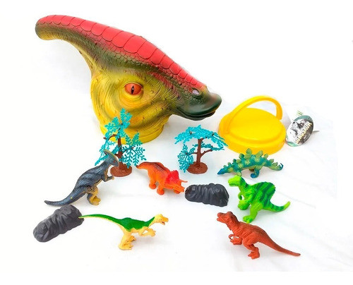 Cabeza Dinosaurio Rex Frasco Con 10 Accesorios 0