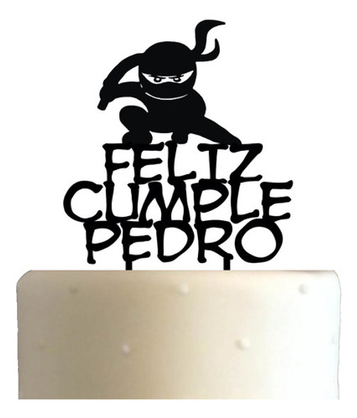 Cake Topper Adorno Torta - Cumple Niño Ninja Personalizado 0