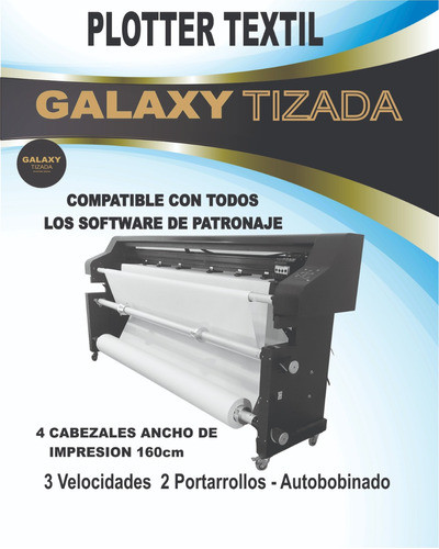 Plotter Galaxy Tizadas 2 Cabelzales Y 4 Cabezales Textiles 1