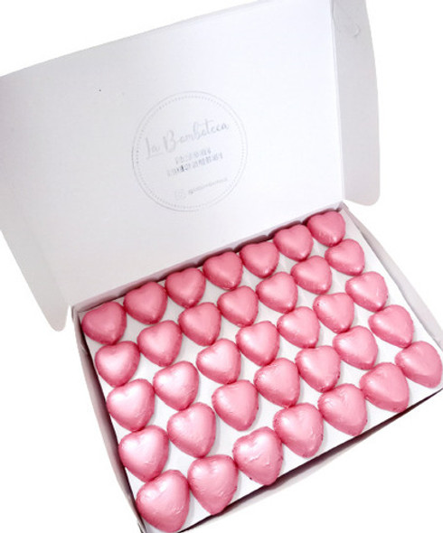 100 Bombones De Chocolate Corazón Celeste Souvenir Candy Bar 1