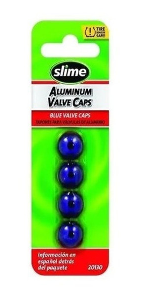 Tapas De Valvula Anonizadas Azul Pack X4 Slime 0