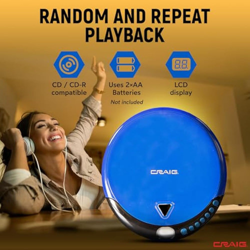 Craig Cd2808-bl - Reproductor De Cd Personal Con 1