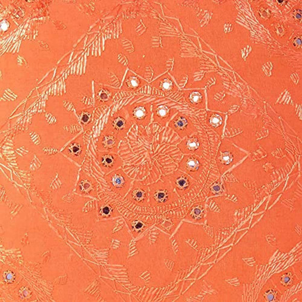 Eyes Of India - 24  Big Orange Mirror Bordado Sofá Cojín Coj 1 Eyes Of India - 24  Big Orange Mirror Bordado Sofá Cojín Coj 1