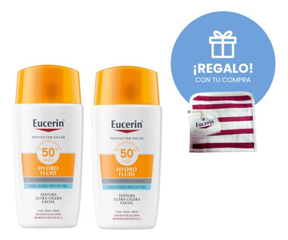Combo X2 Eucerin Protector Solar Fps 50 Hydro Fluid 50 Ml 0 Combo X2 Eucerin Protector Solar Fps 50 Hydro Fluid 50 Ml 0
