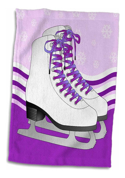 3d Rose Par De Patines De Hielo Púrpura En La Mano De Fondo 0