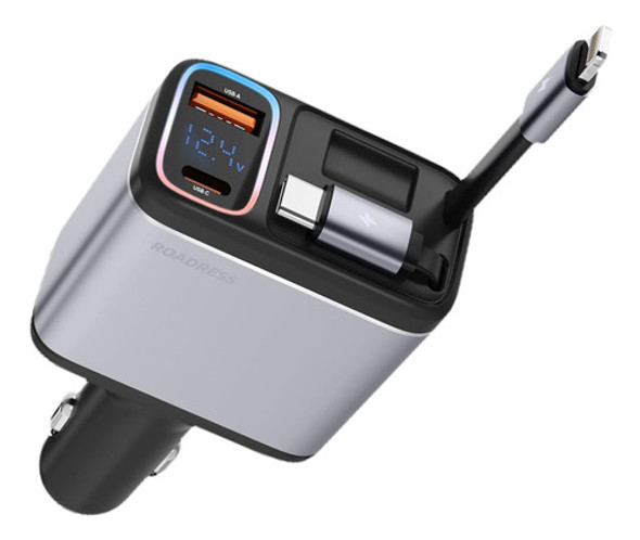 Roadress Cargador De Coche Retráctil De 147 W Con Cables Ret 0