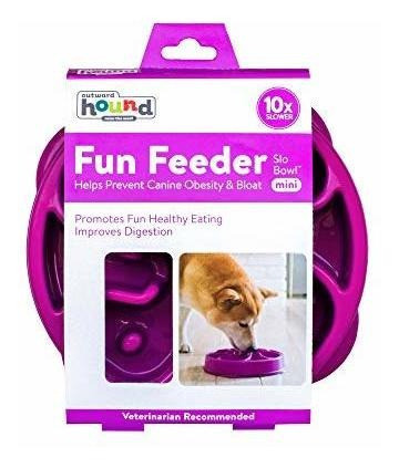 Comedero Para Perro De Comida Lenta Tipo Flor Purpura Mini 1