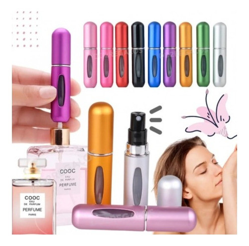 Mini Perfumero Portatil Recargable 5ml Atomizador Viaje Cart 1