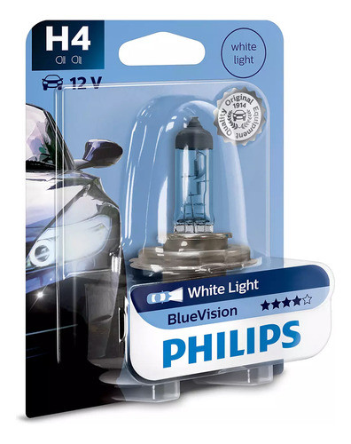 Lamparas Philips Blue Vision H4 12v 60/55w Blister X1 0