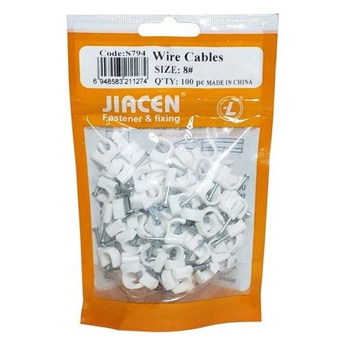 Grampas Para Cable 8  En Bolsa Ziploc De 100 Pc 1
