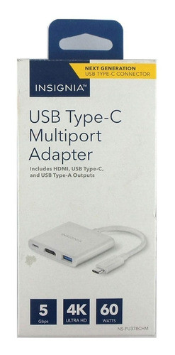 Adaptador Multipuerto Insignia Usb-c A Hdmi 4k Con Carga 1