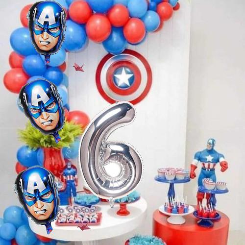 Pack 135 Globos Capitán America , Globo 80cm , Cabezas 0