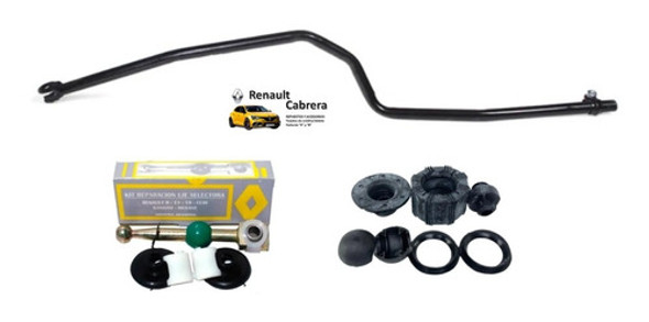Barra Comando Palanca Cambio + Kit Bujes + Kit Selectora R19 0