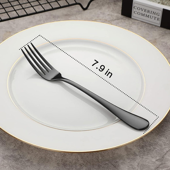 Tenedores Acero Inoxidable Negros. Juego 10 Piezas. 1