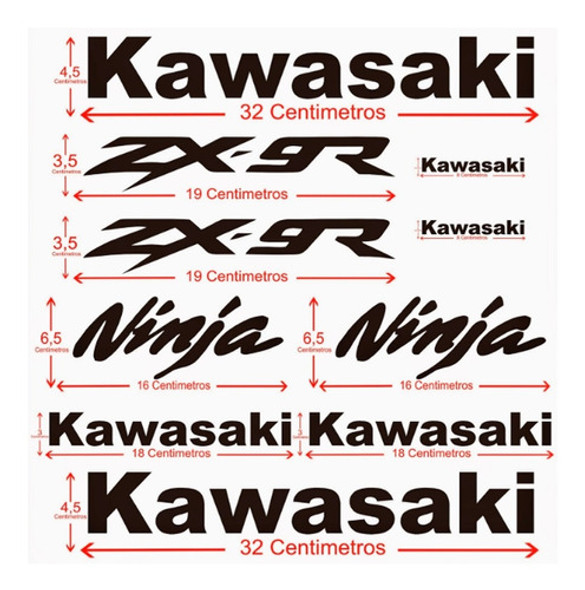 Kit Calcos Kawasaki Zx 9r  Pegotines Moto 0 Kit Calcos Kawasaki Zx 9r  Pegotines Moto 0