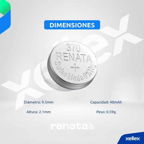 5 X Pilas Renata 370 Sr920w Original Suiza Blister Cerrado 1