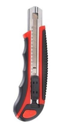 Cutter Profesional 18 Mm Mango De Goma + 6 Hojas Repuesto 1