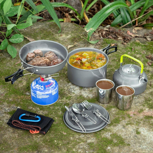 Kit De Cocina Para Camping Con Olla Acero Inoxidable Gris 1